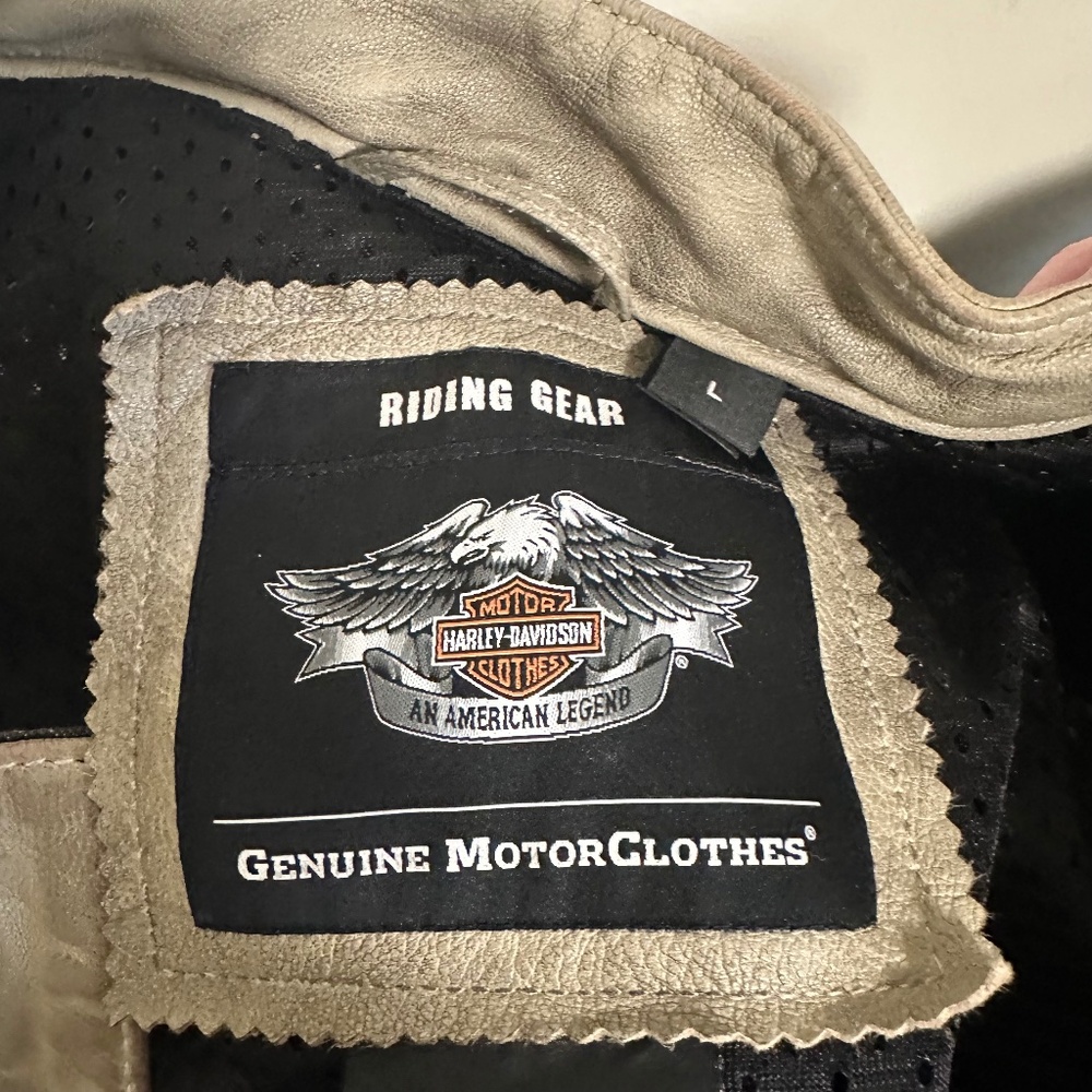 Harley-Davidson Leather and Canvas Motorcycle Jacket/Vest - Picture 3 of 6